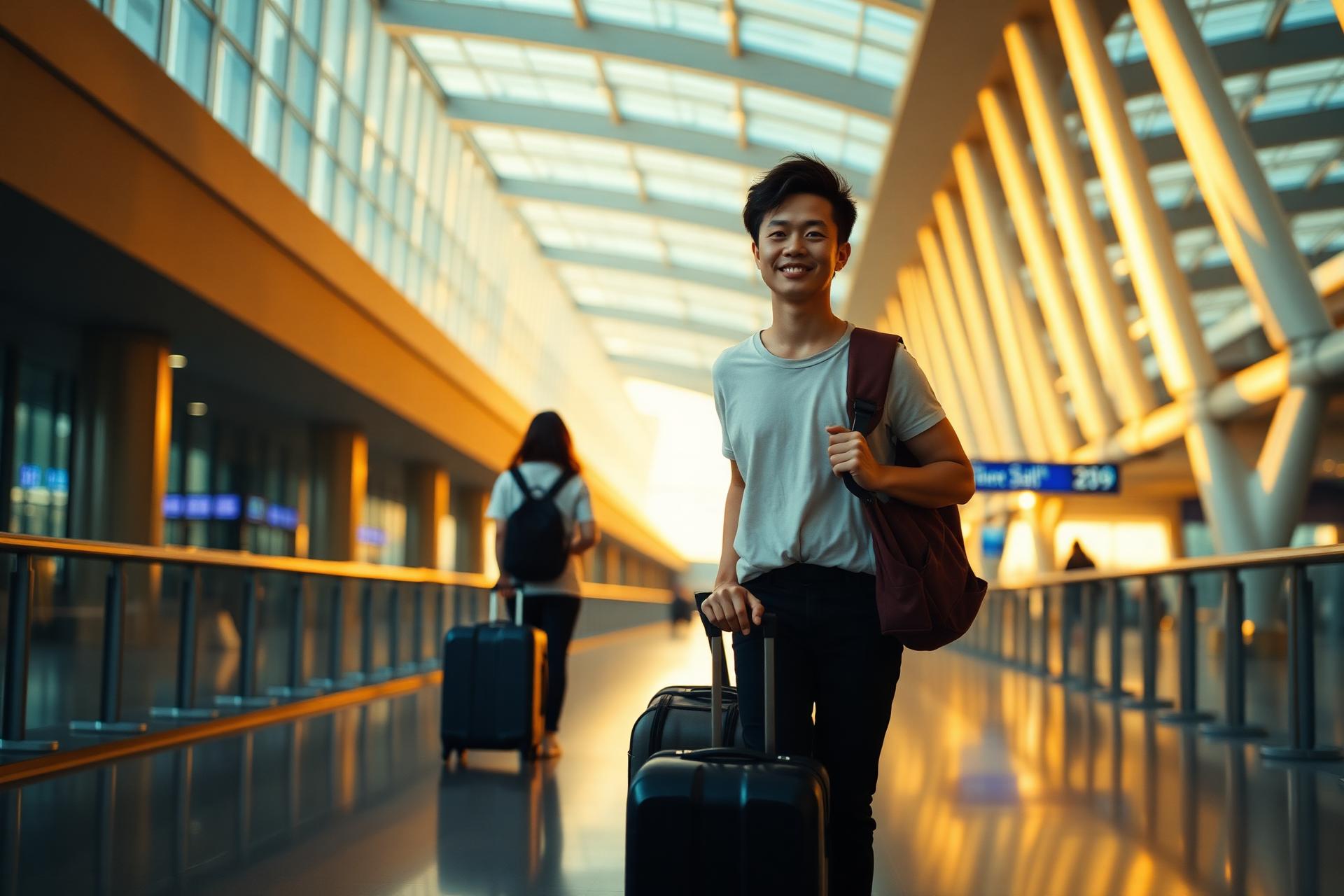 Du học sinh Hàn Quốc tại sân bay Incheon